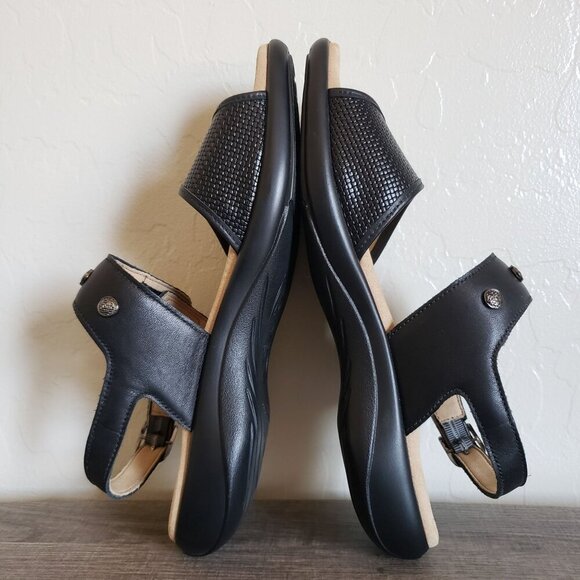 SAS Lisette Heel Strap Studded Leather Black Sandal Women's 9 Comfort Adjustable - Picture 7 of 11